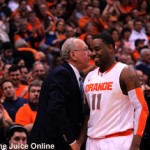 Syracuse guard Scoop Jardine exits for the final time from the Carrier Dome