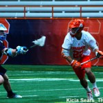 Syracuse attackman JoJo Marasco looks to score against Villanova