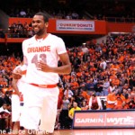 Syracuse forward James Southerland laughs in a game against Louisville