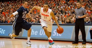 ‘Cuse freshman point guard Tyler Ennis went up against his brother Dylan and top-ten ranked Villanova Sat. at the Dome.